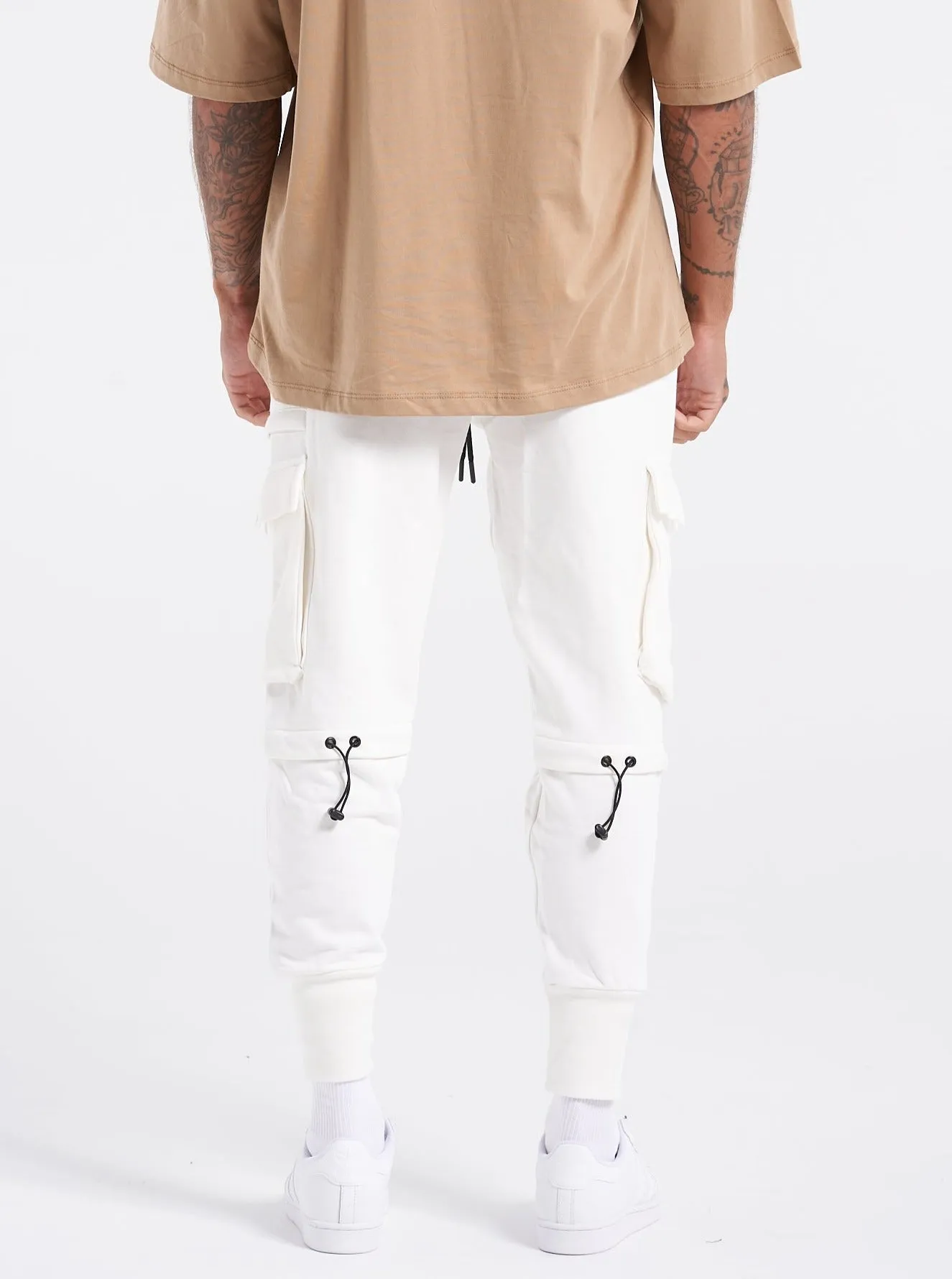 Heavy Utility Sweat Cargo Pants White