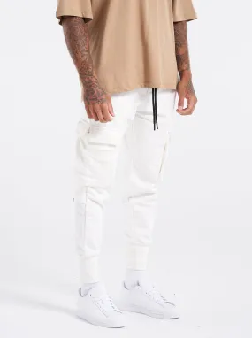 Heavy Utility Sweat Cargo Pants White