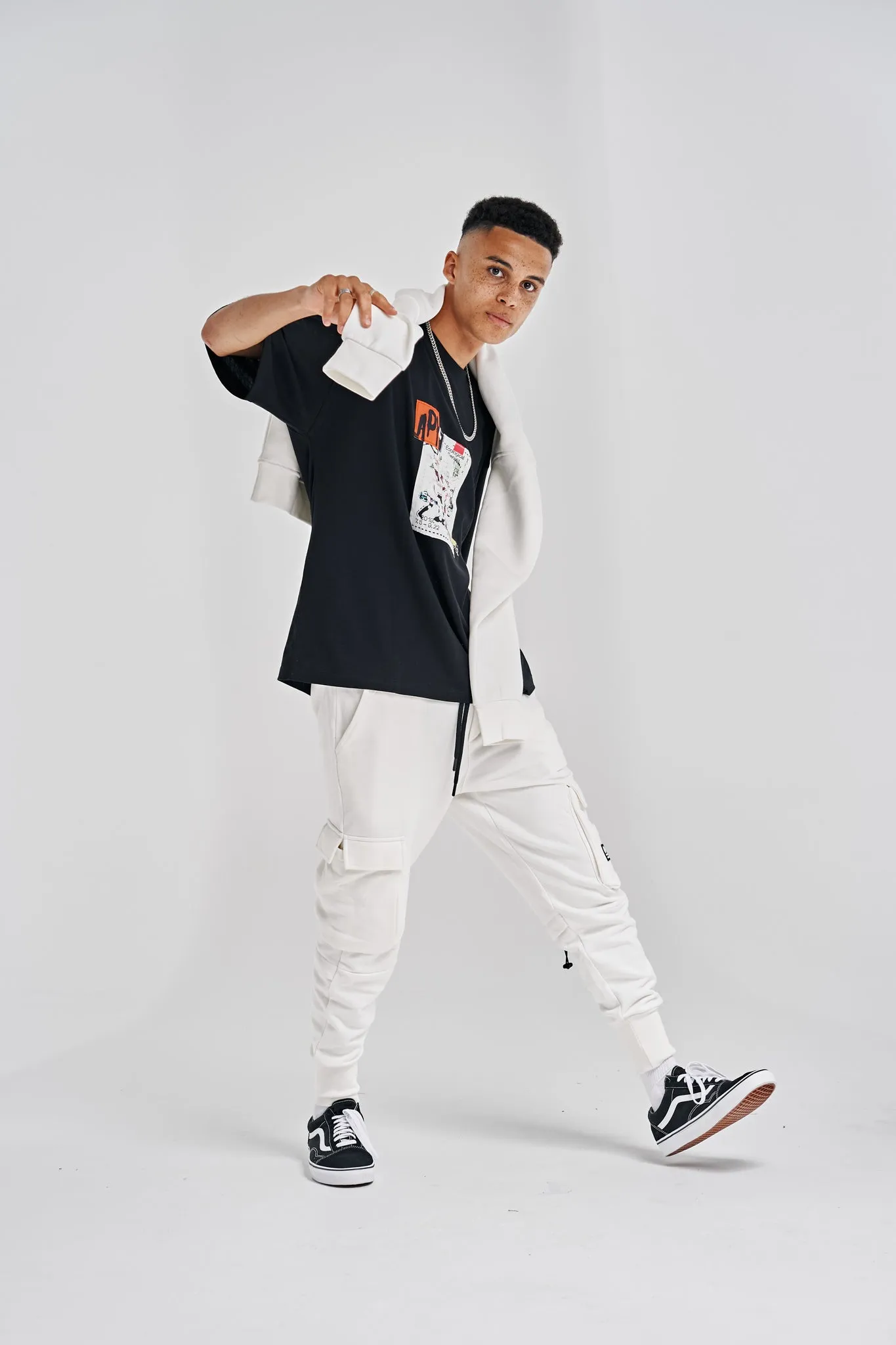 Heavy Utility Sweat Cargo Pants White