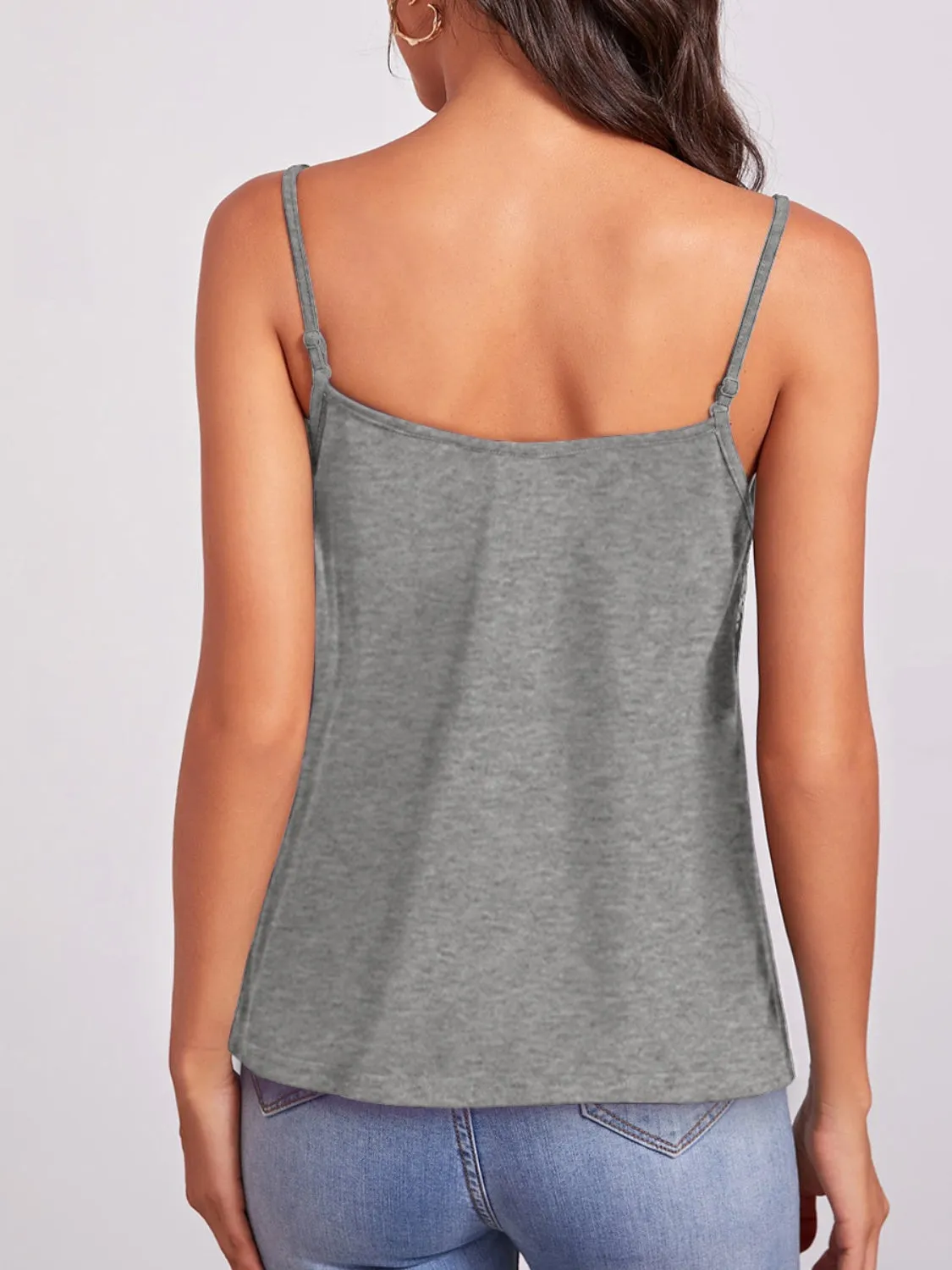 Hippie Ethic Tank Top Geometric V-Neck Spaghetti Strap Cami