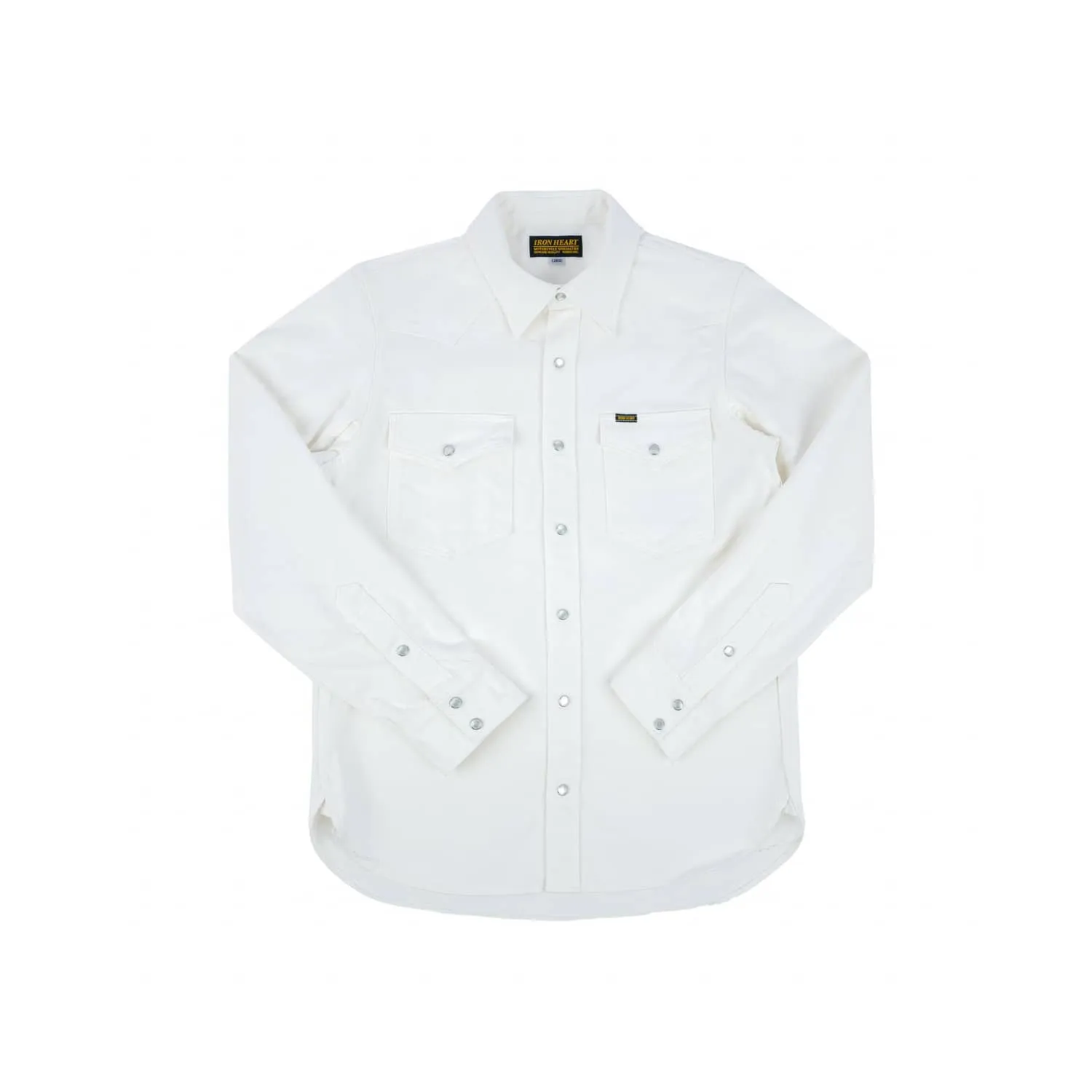 Iron Heart IHSH-384-WHT 13.5oz Cotton Twill Western Shirt White