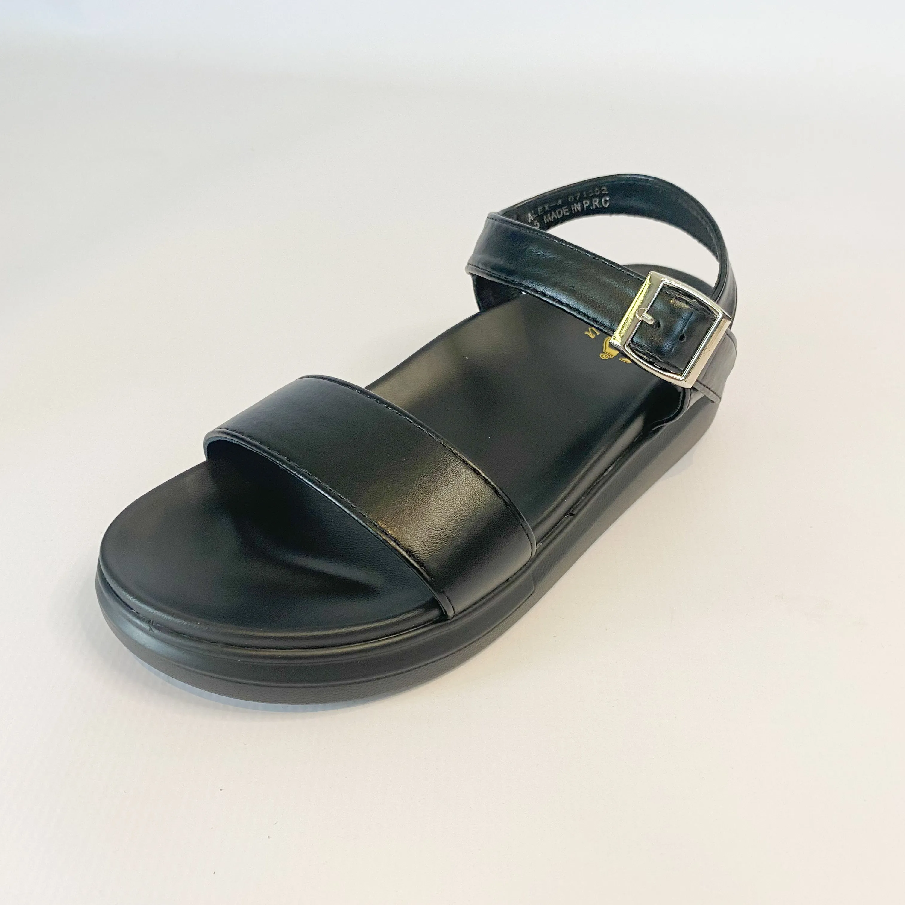 KG black ankle strap sandal