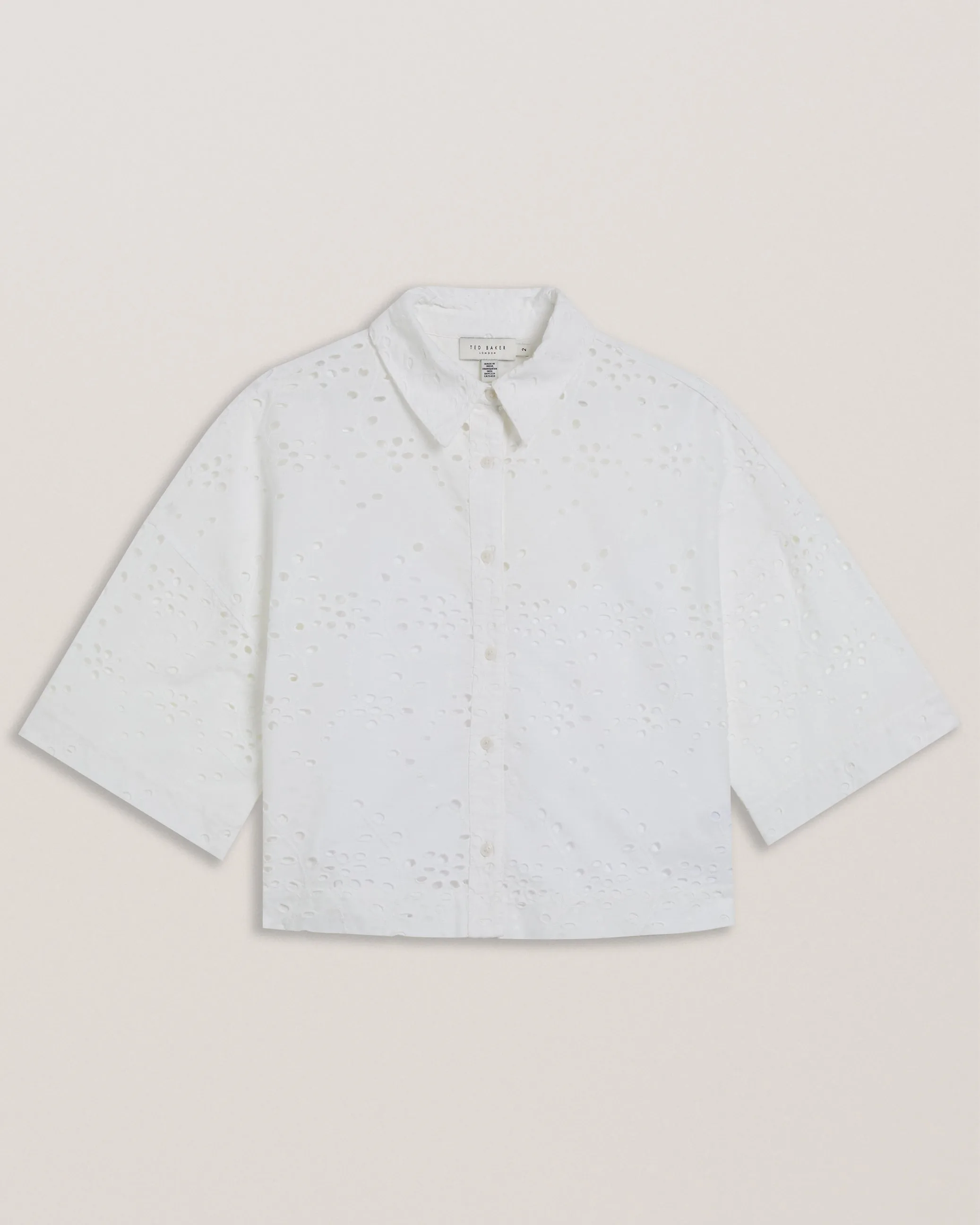 Kilkis Broderie Cropped Shirt White