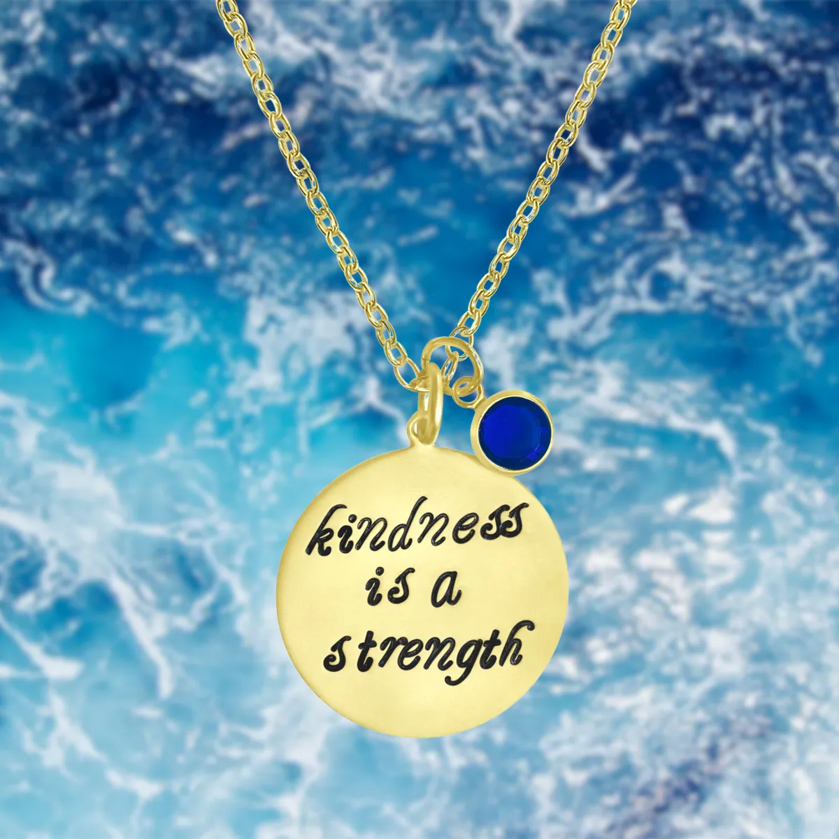 Kindness is a Strength Necklace with a Swarovski Crystal