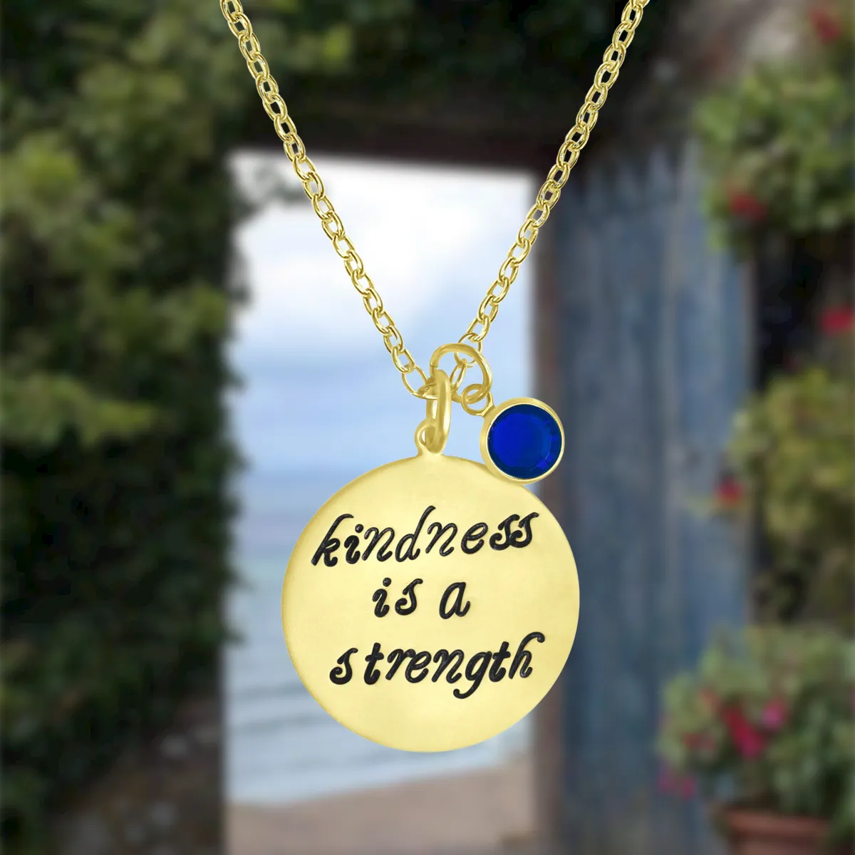 Kindness is a Strength Necklace with a Swarovski Crystal