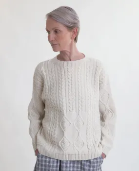 Kirstin Lambs Wool Jumper In White Un-Dyed