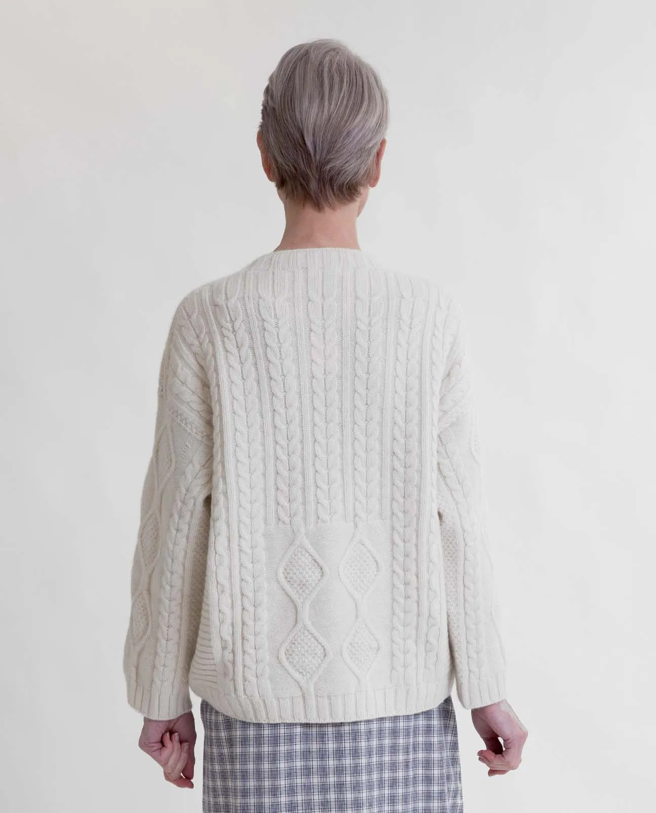 Kirstin Lambs Wool Jumper In White Un-Dyed