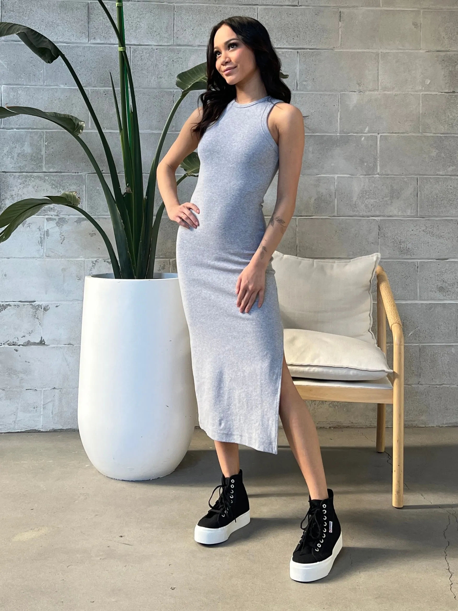 KUWALLA Ribbed Halter Dress