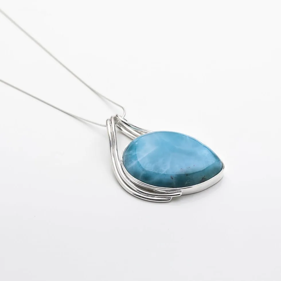 Larimar Stone Pendant Aura