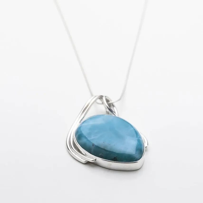 Larimar Stone Pendant Aura