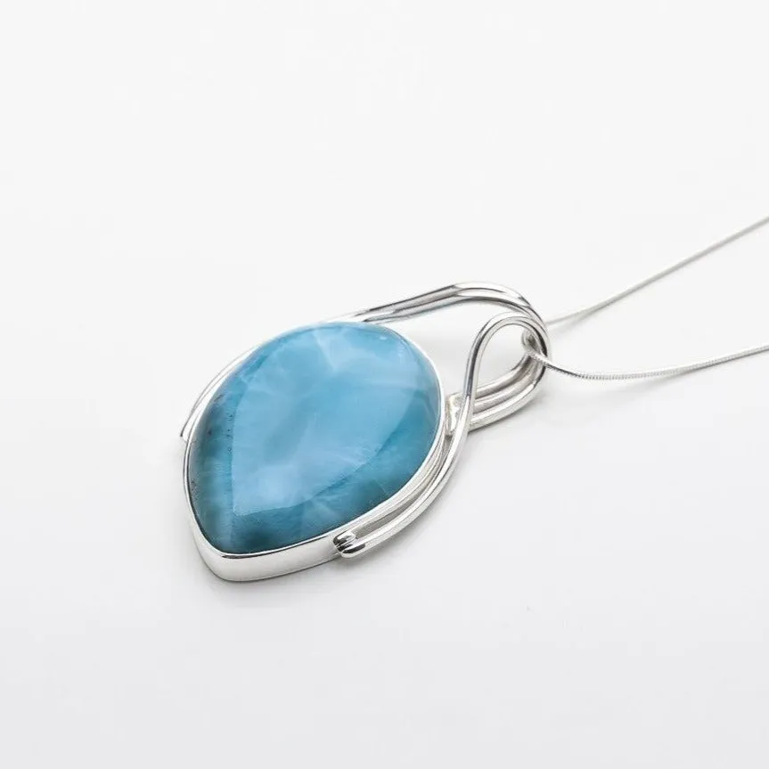 Larimar Stone Pendant Aura