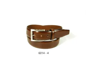 Leather belt with Nickle finished buckle Tan 6014-4