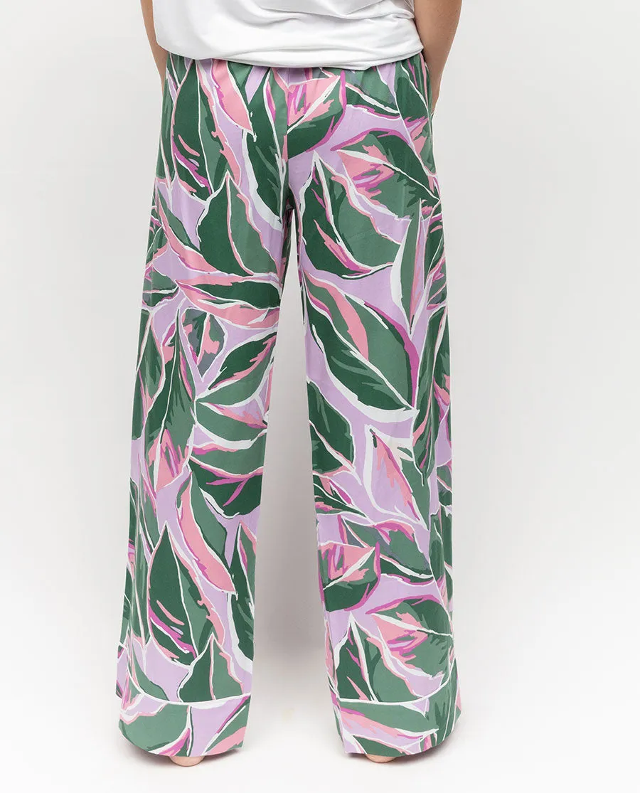 Lexi Leaf Print Wide Leg Pyjama Bottoms