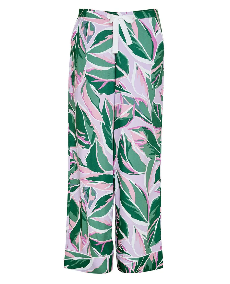 Lexi Leaf Print Wide Leg Pyjama Bottoms