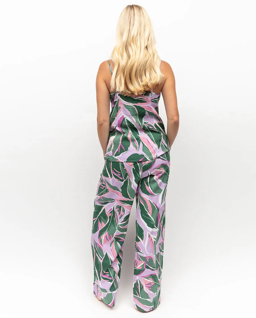 Lexi Leaf Print Wide Leg Pyjama Bottoms