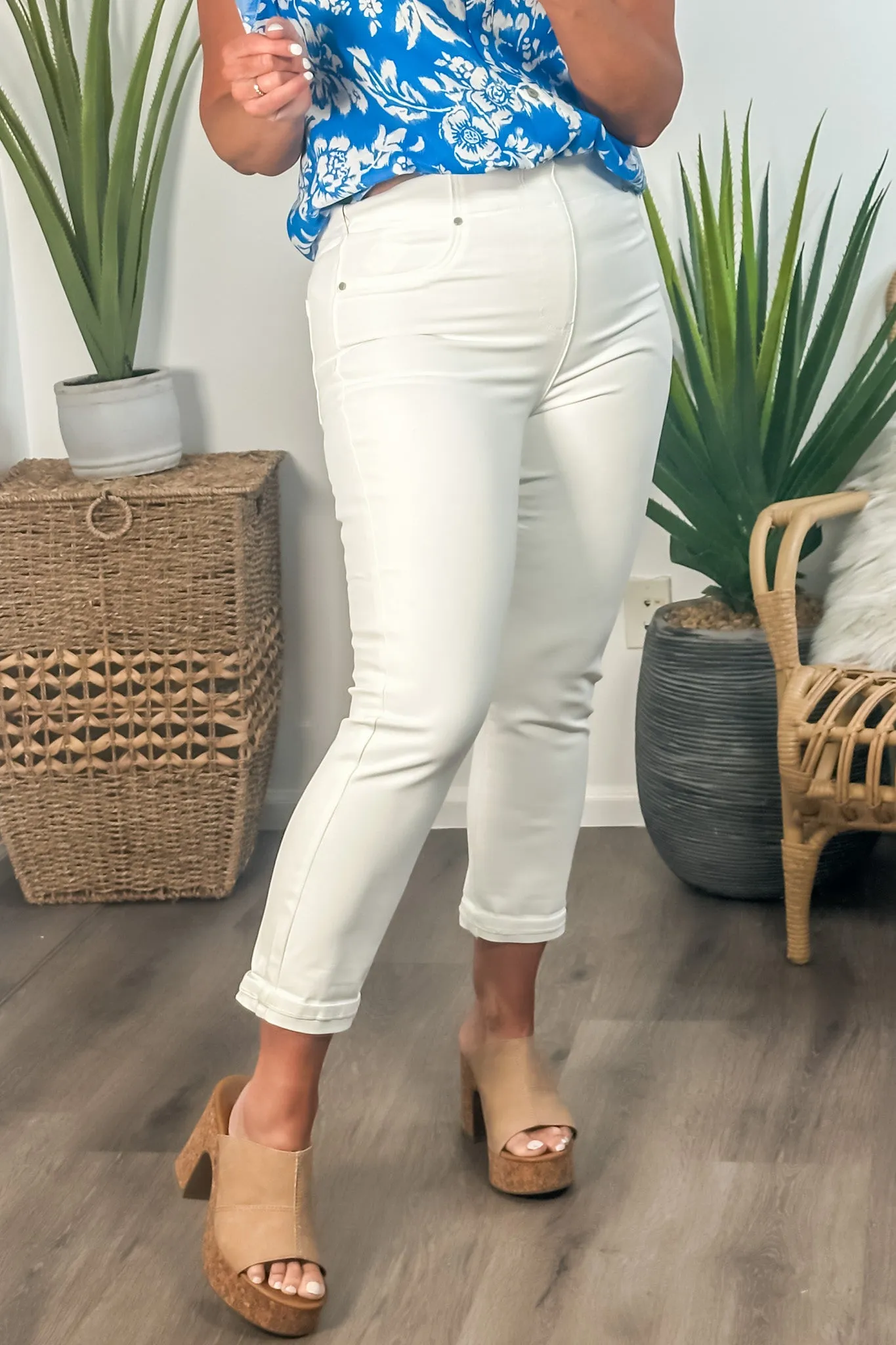 Liverpool Chloe Crop Skinny : Bright White