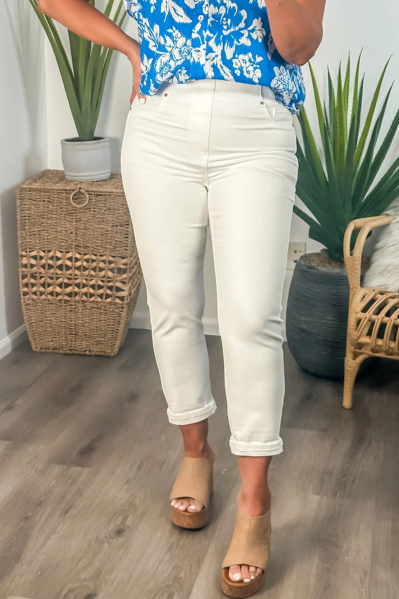 Liverpool Chloe Crop Skinny : Bright White