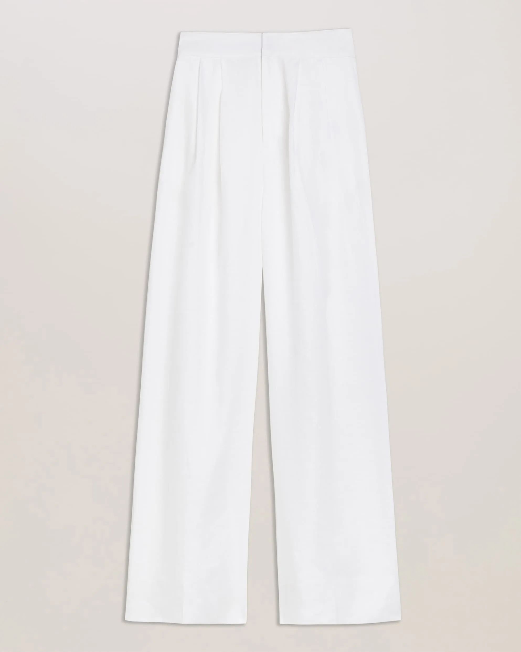 Lucihh Tailored Linen Wide Leg Trousers White