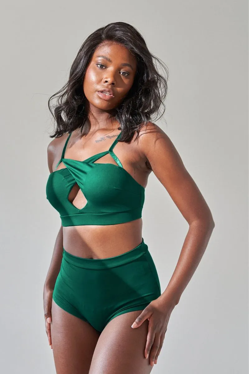 Lunalae High Waist Basic Short - Recycled Moss Green