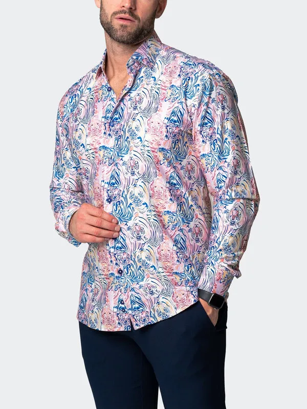 Maceoo Stretch Shirt | Fibonacci LionBlue Multi