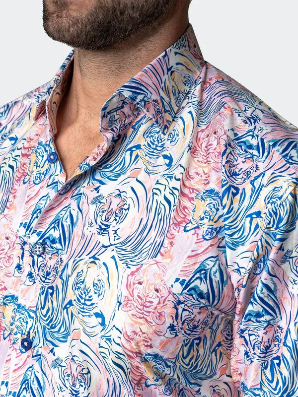 Maceoo Stretch Shirt | Fibonacci LionBlue Multi