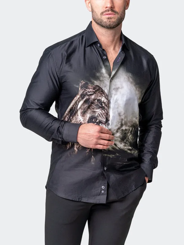 Maceoo Stretch Shirt | Fibonacci LionessRoar Black