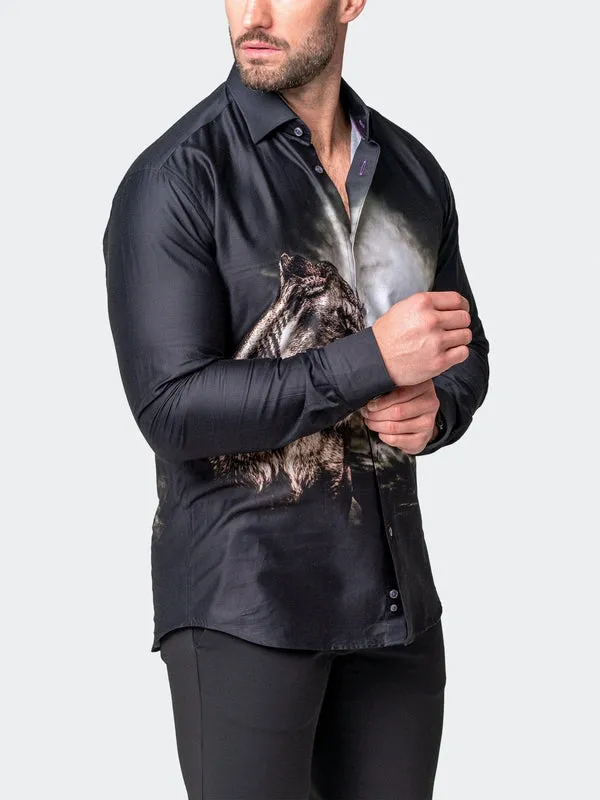 Maceoo Stretch Shirt | Fibonacci LionessRoar Black