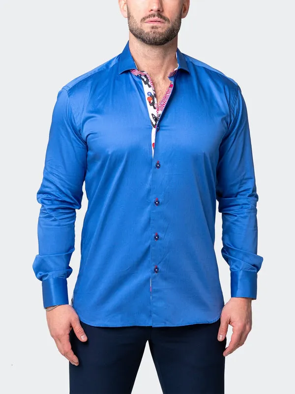 Maceoo Stretch Shirt | Fibonacci Simple Blue