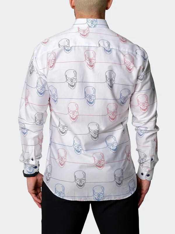 Maceoo Stretch Shirt | Fibonacci SkullWire White