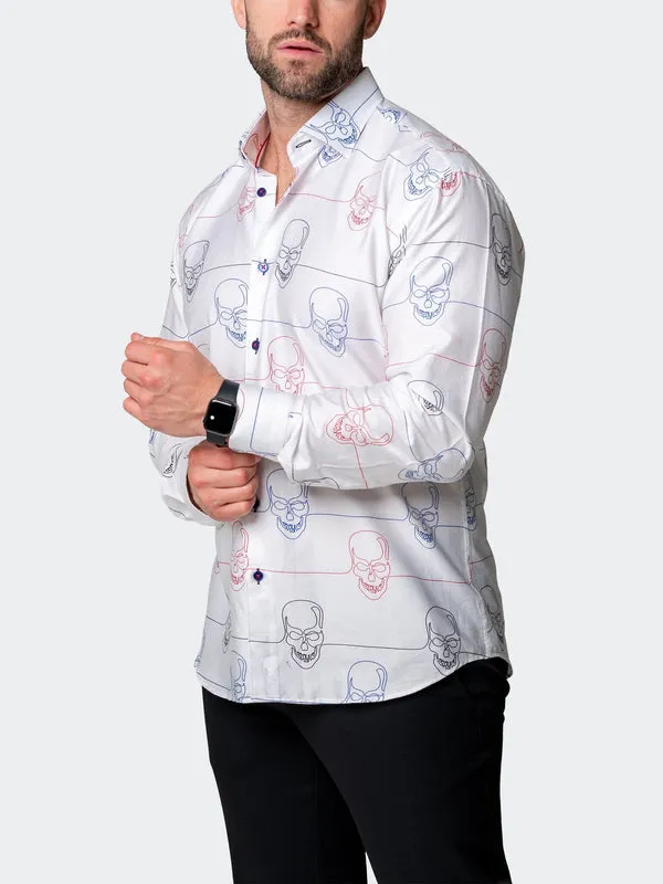 Maceoo Stretch Shirt | Fibonacci SkullWire White