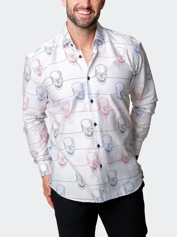 Maceoo Stretch Shirt | Fibonacci SkullWire White