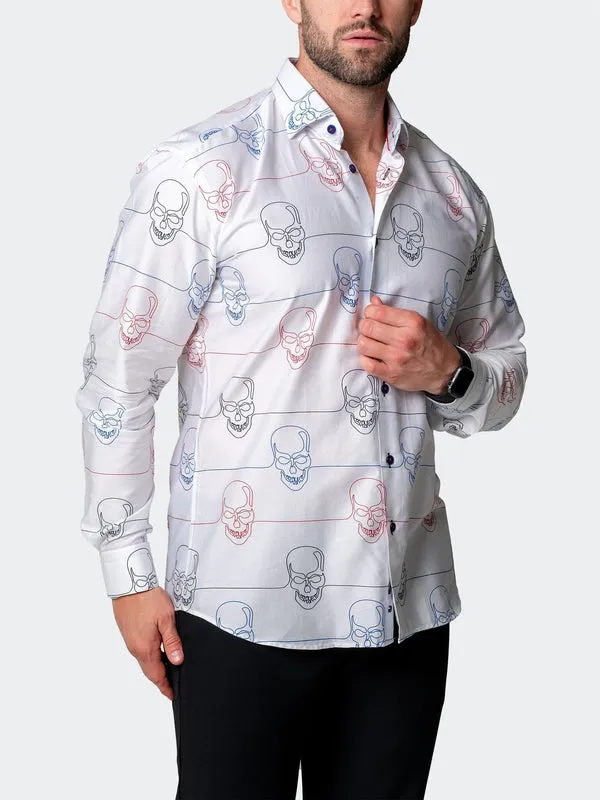 Maceoo Stretch Shirt | Fibonacci SkullWire White