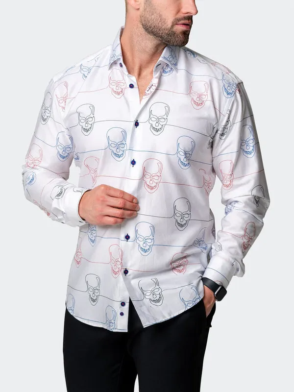 Maceoo Stretch Shirt | Fibonacci SkullWire White