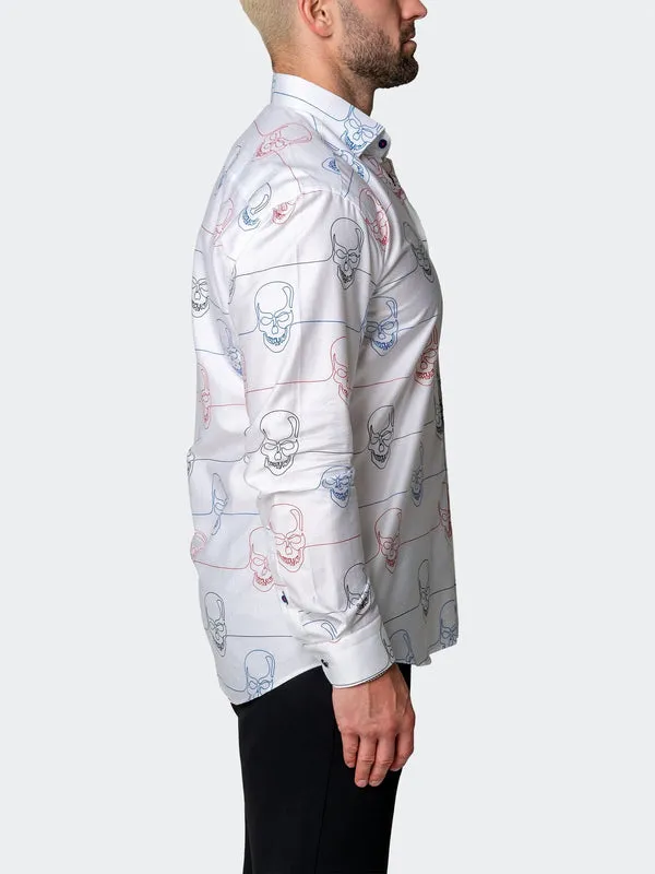 Maceoo Stretch Shirt | Fibonacci SkullWire White