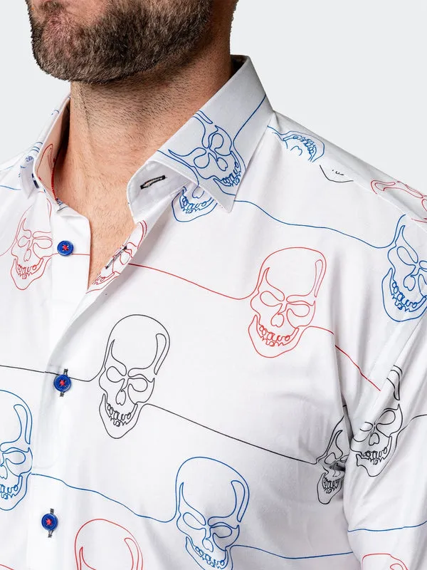 Maceoo Stretch Shirt | Fibonacci SkullWire White