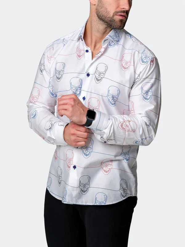 Maceoo Stretch Shirt | Fibonacci SkullWire White