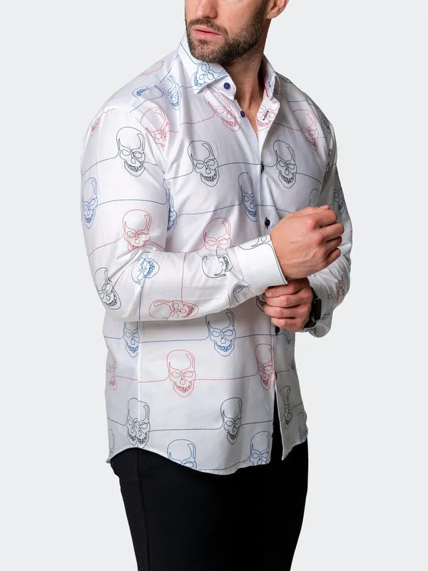 Maceoo Stretch Shirt | Fibonacci SkullWire White