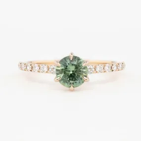 Maria Luxe Ring 0.9ct Light Green Montana Sapphire, 14K Rose Gold (One of a kind)