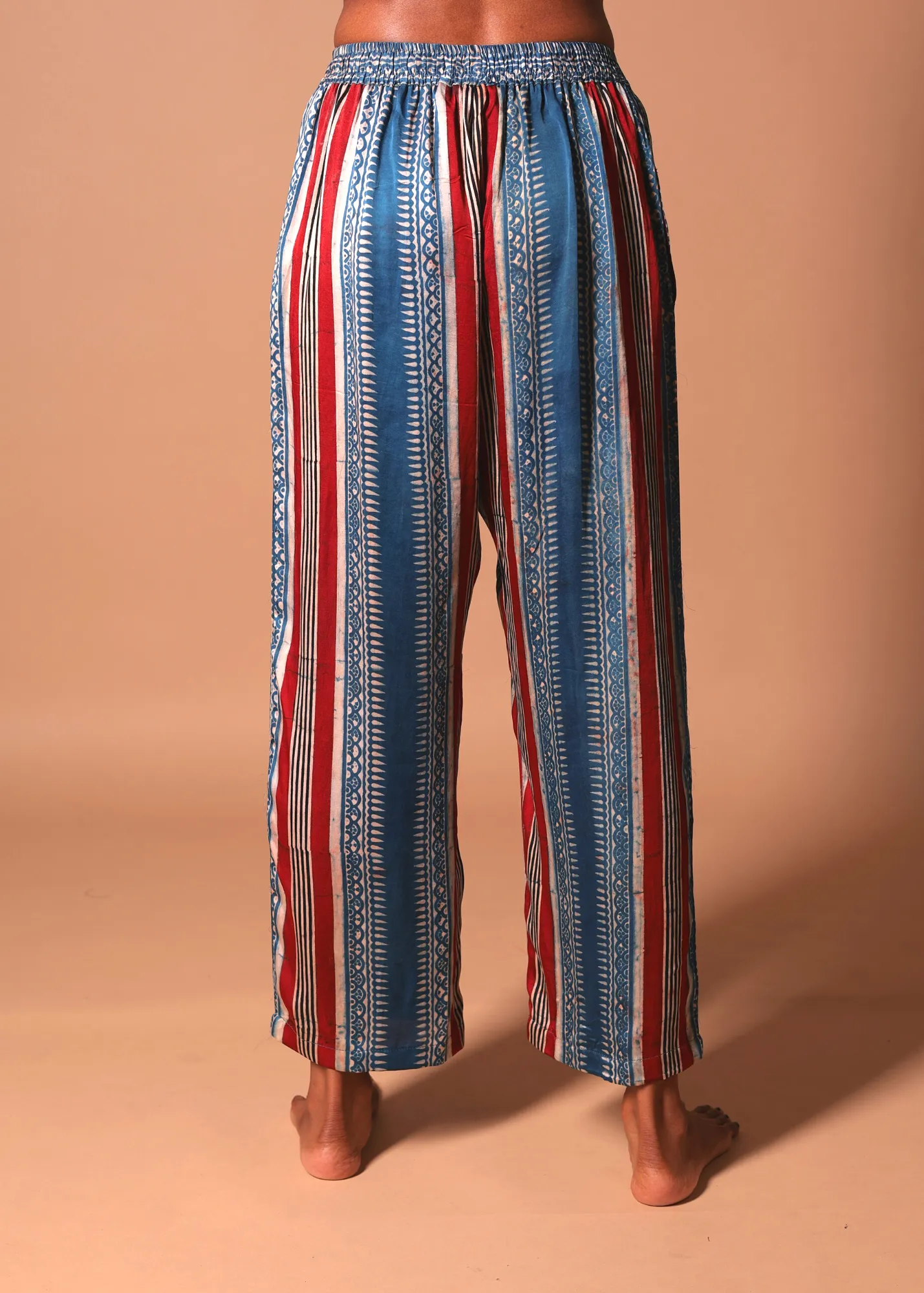 Marina Crop Pant - Ajrakh Stripes