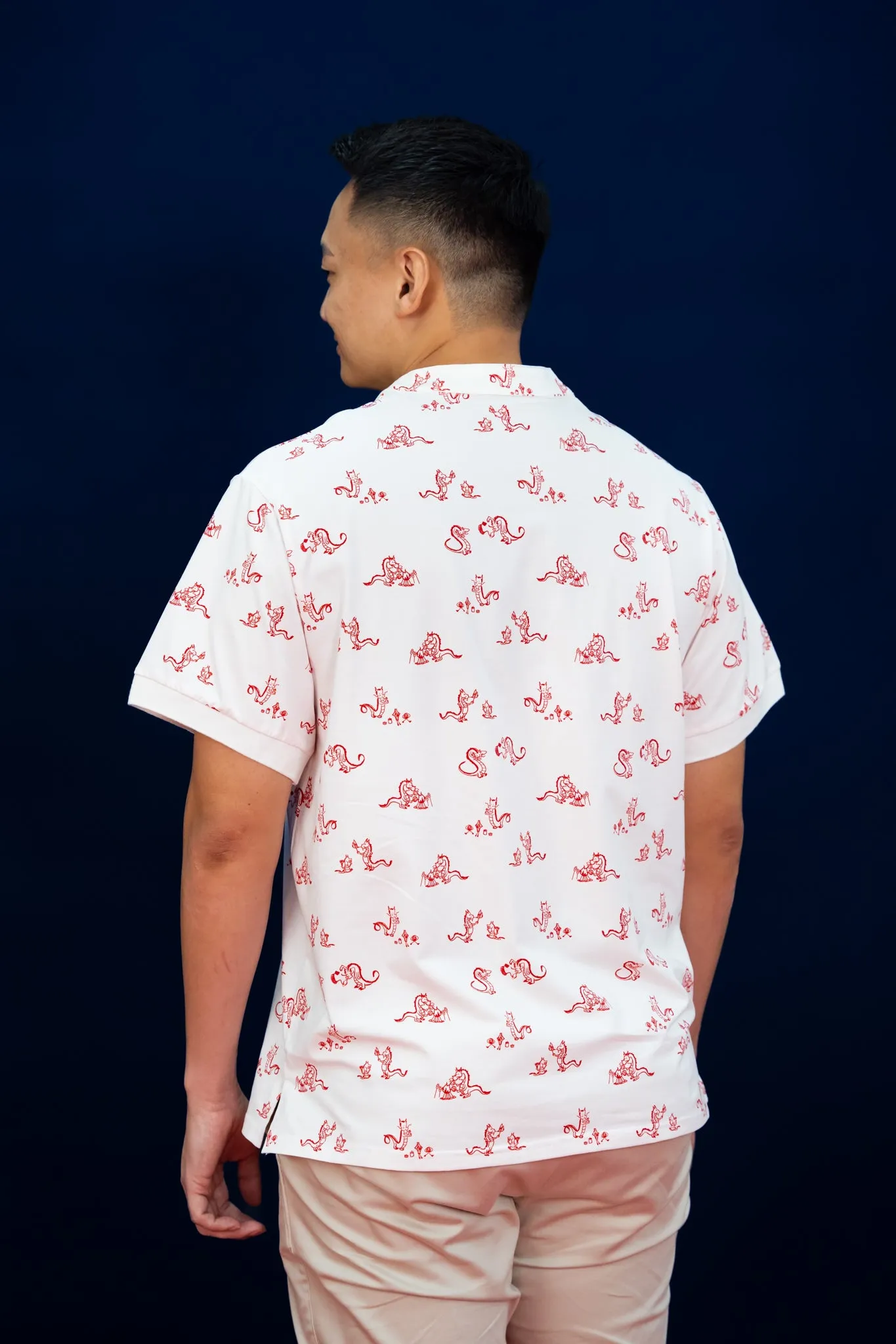 Men's Polo Tee - Red Campfire Dragon