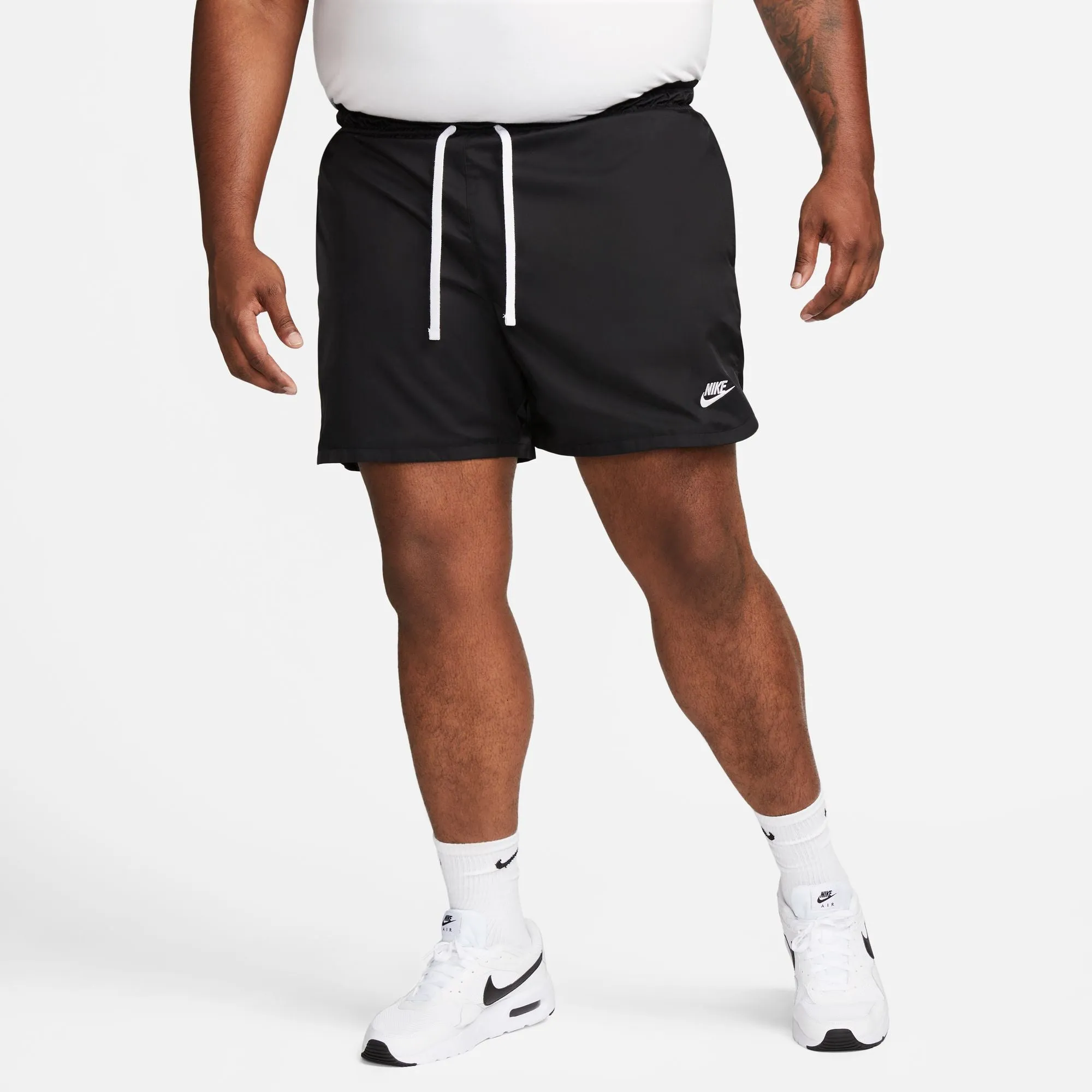 Nike Sportswear Essential Woven Lined Flow Shorts (Black/White)