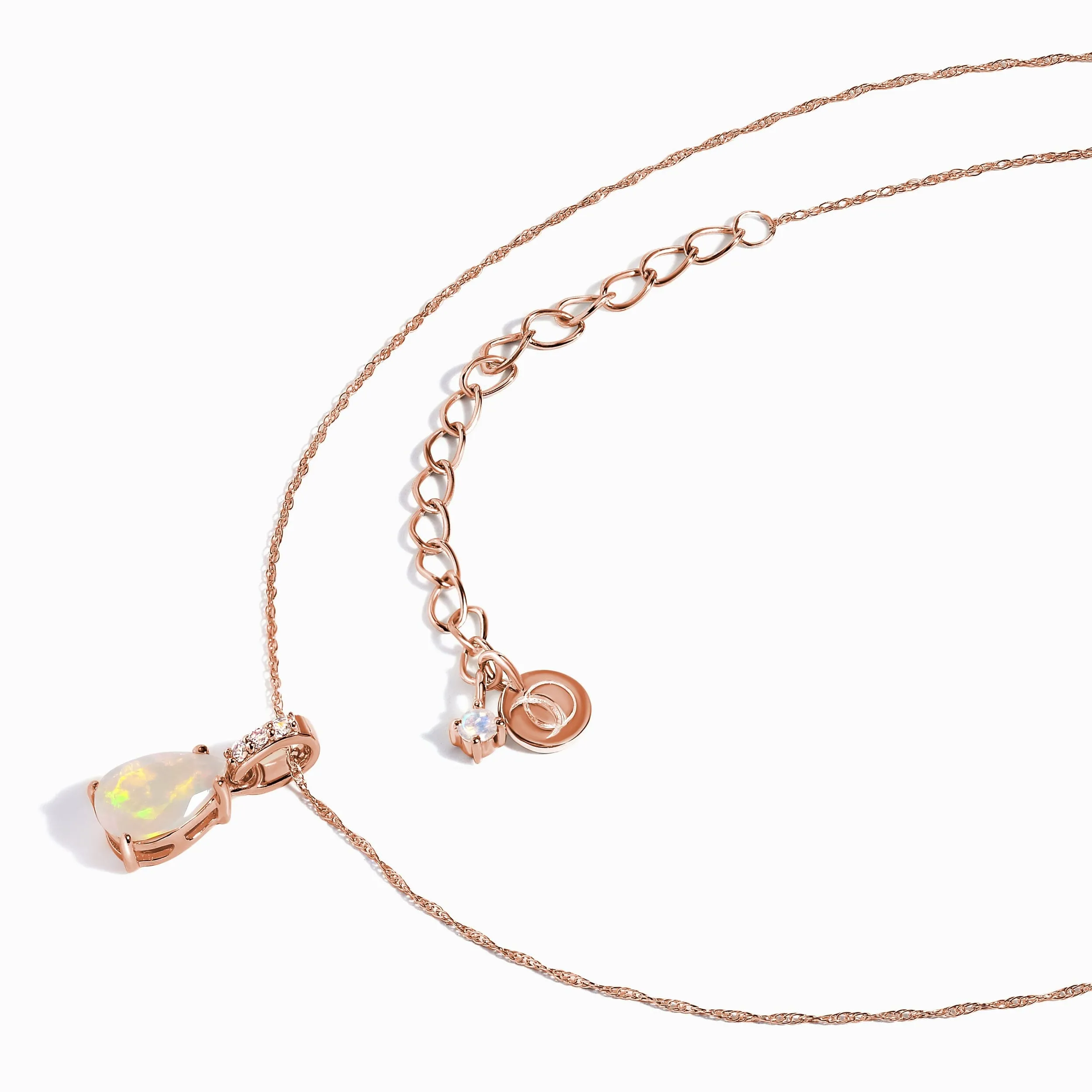 Opal Lab Diamond Necklace Sway - October Birthstone