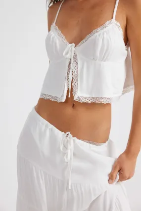 Ophelia Tie Up Cami - White