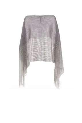 Poncho Rete Crop - Silver