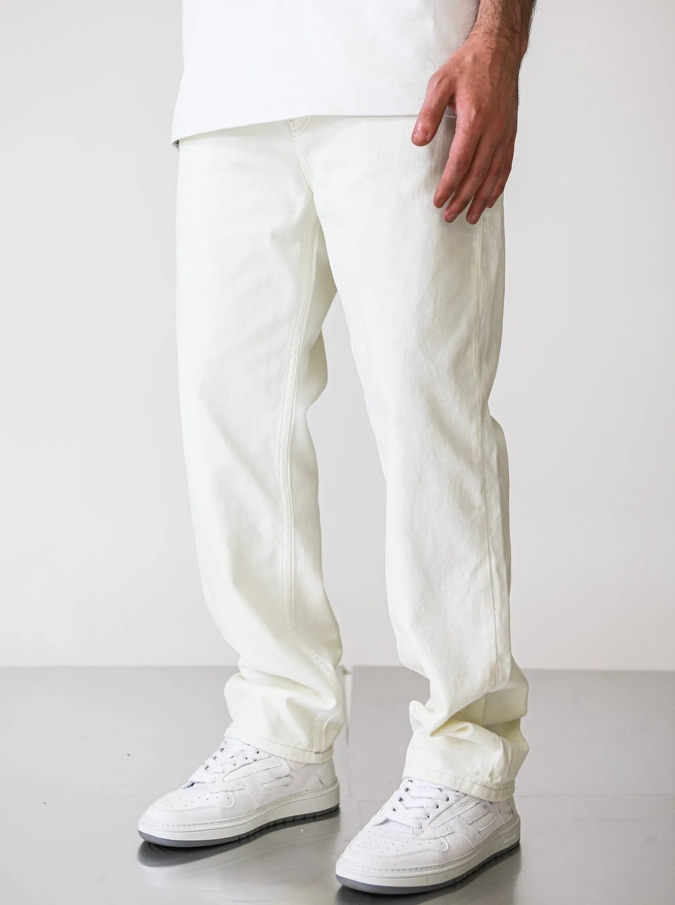 Premium Wide Fit Basic Off-White Denim