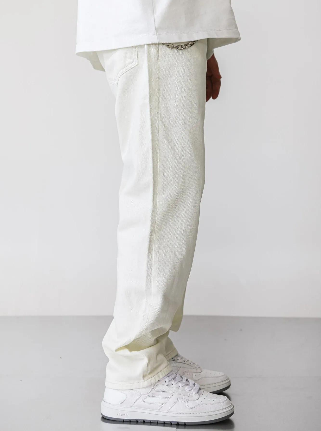 Premium Wide Fit Basic Off-White Denim