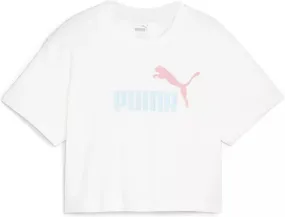 PUMA JUNIOR LOGO CROP WHITE TEE