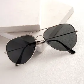 Rafael Silver Black Aviator Sunglasses