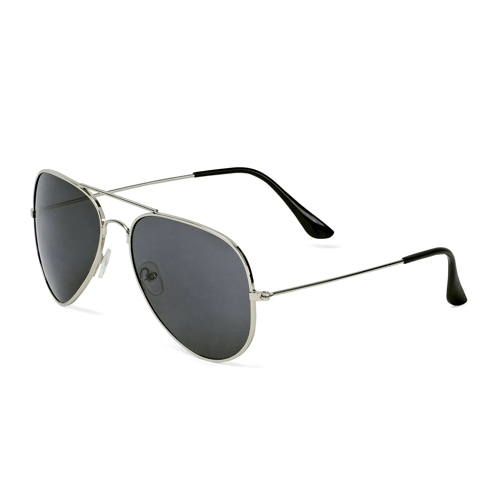 Rafael Silver Black Aviator Sunglasses