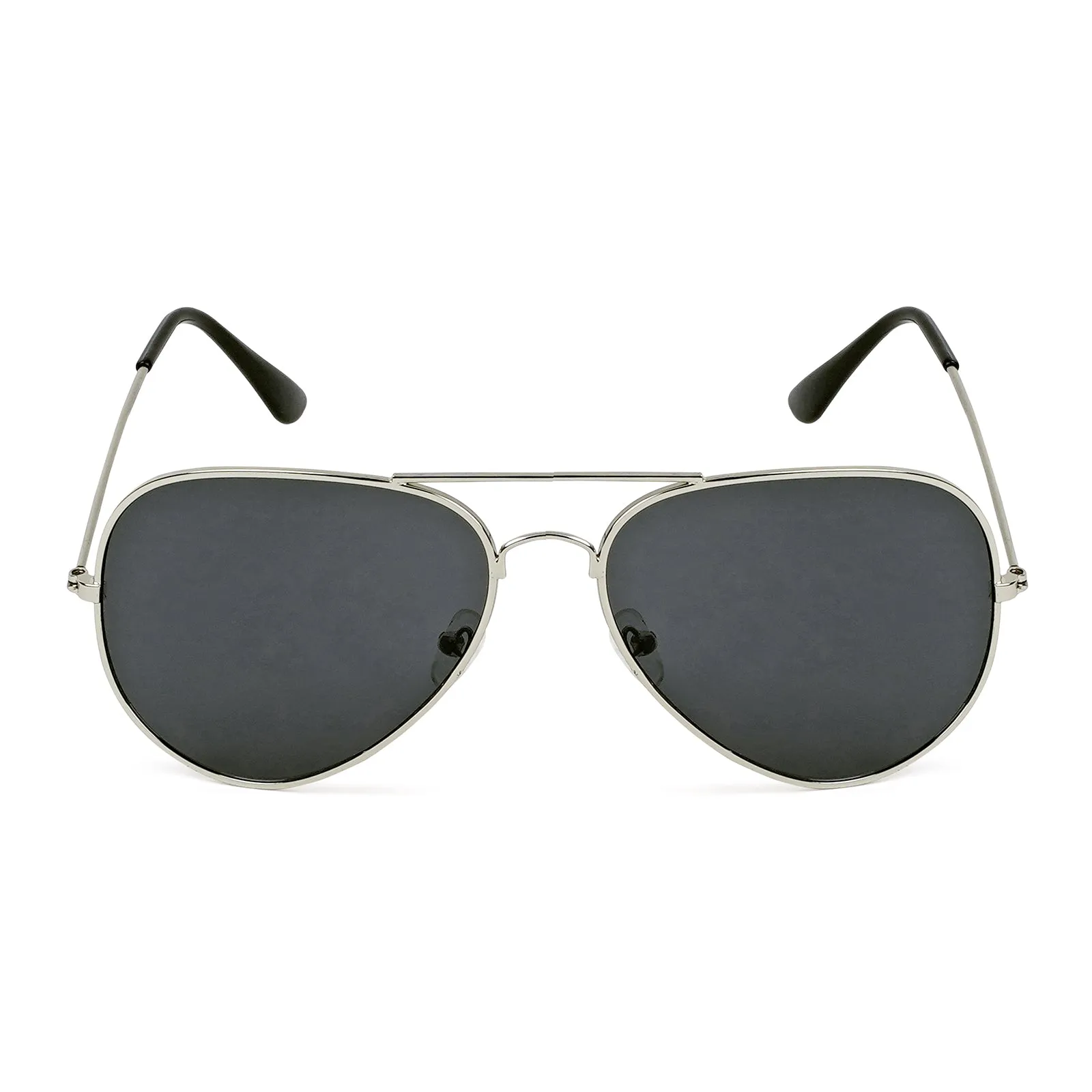 Rafael Silver Black Aviator Sunglasses